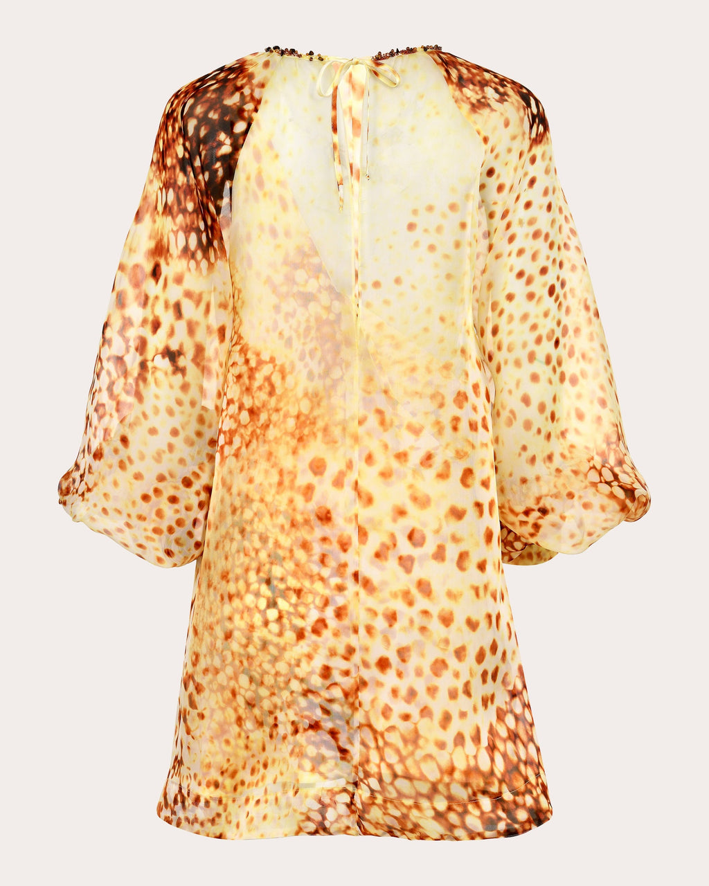 Dune Printed Silk Backless Mini Dress