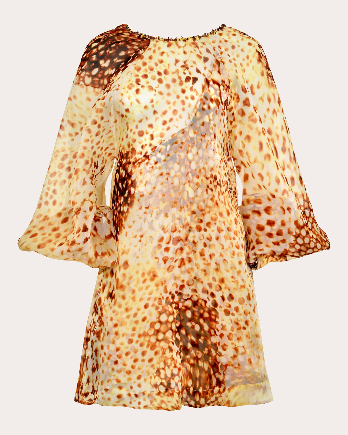 Dune Printed Silk Backless Mini Dress