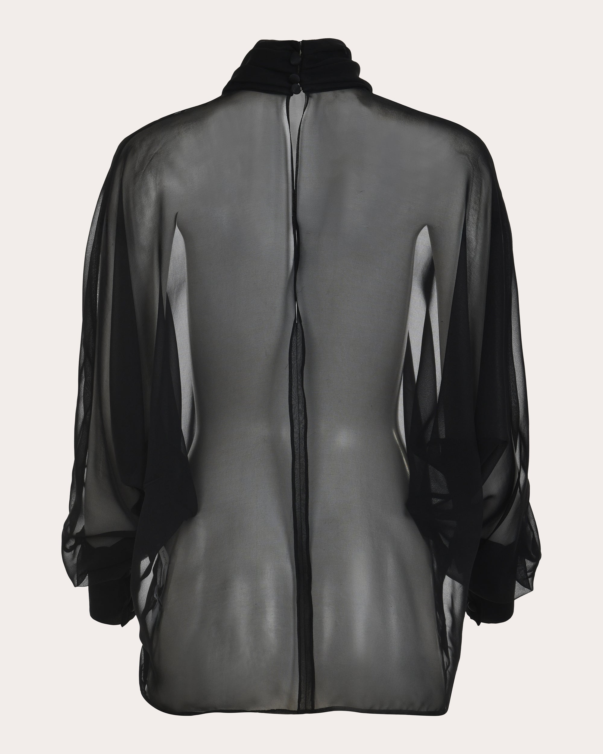 Dusk Sheer Silk Embroidered Mock Neck Top