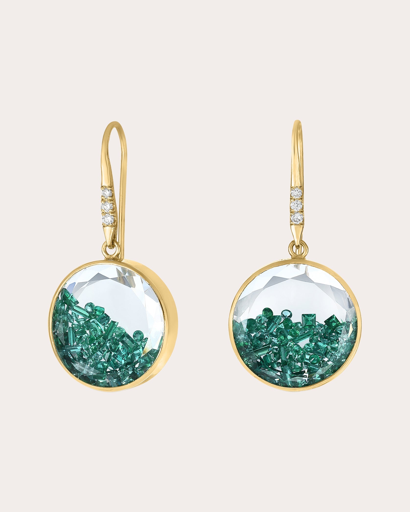 Emerald & Diamond Core 15 Shaker Drop Earrings