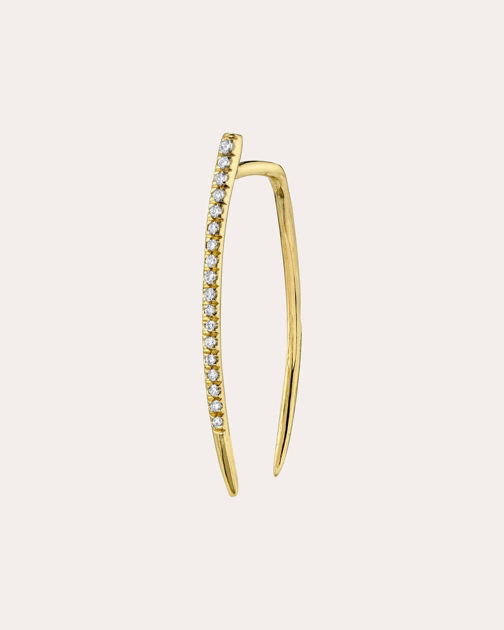14k Gold Pavé Large Infinite Tusk Earrings