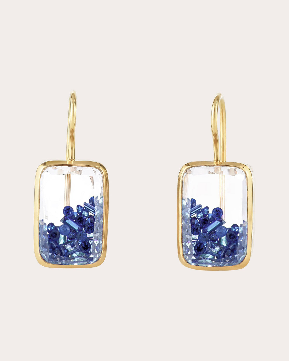 Blue Sapphire Petite Ten Fourteen Drop Earrings