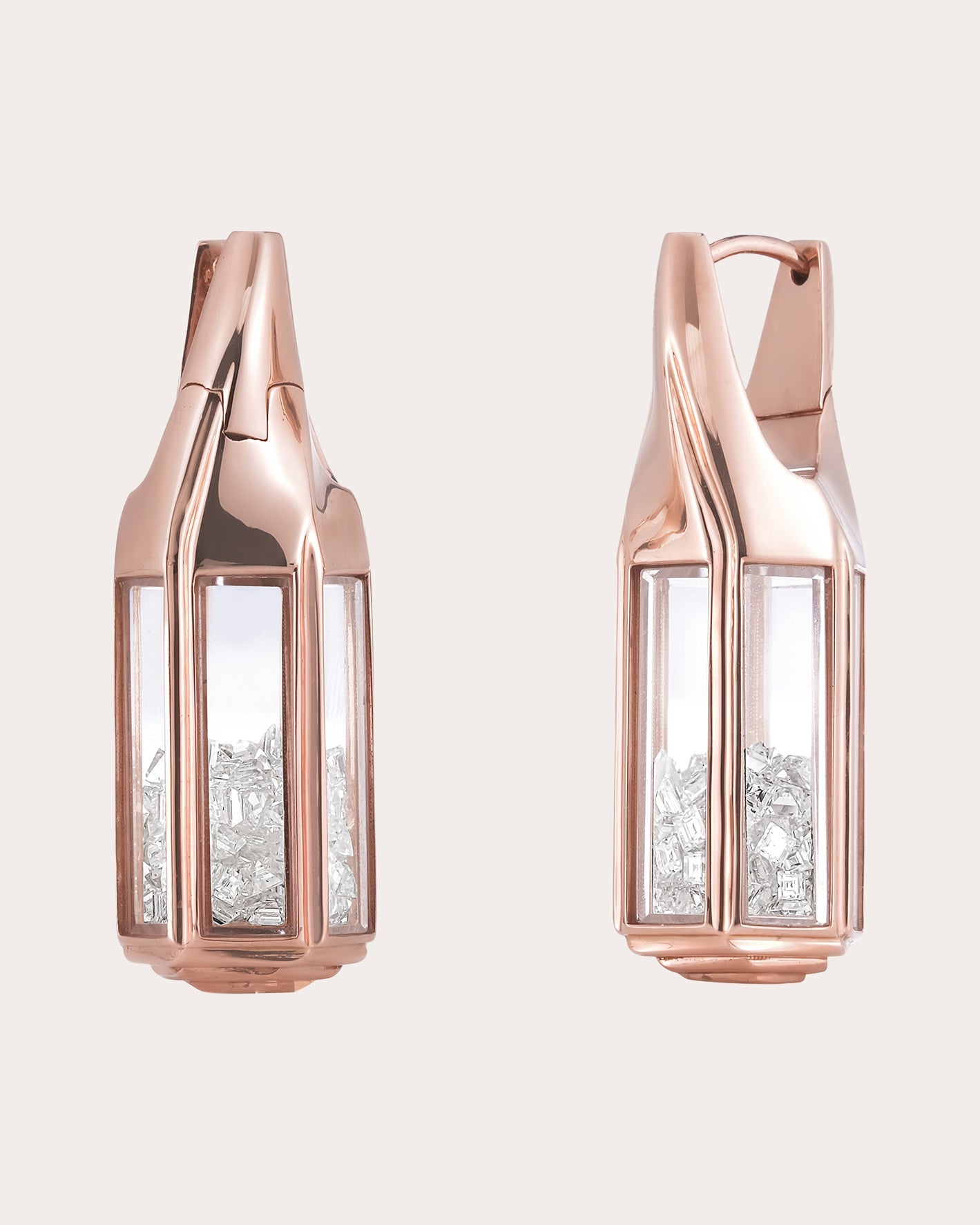 Diamond & 18k Rose Gold Farol Shaker Earrings