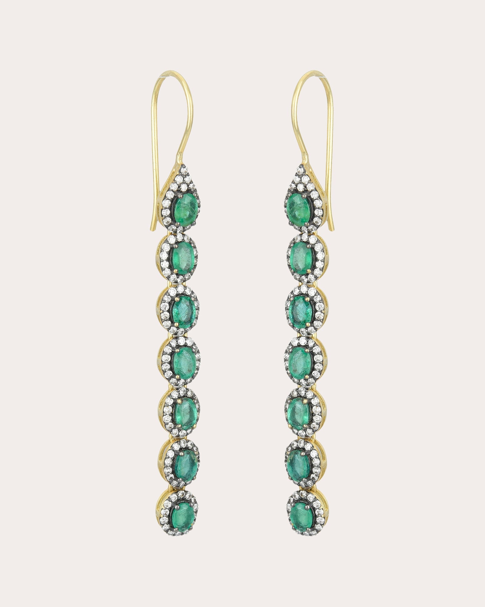 Emerald & 18k Gold Mini Rajasthan Drop Earrings