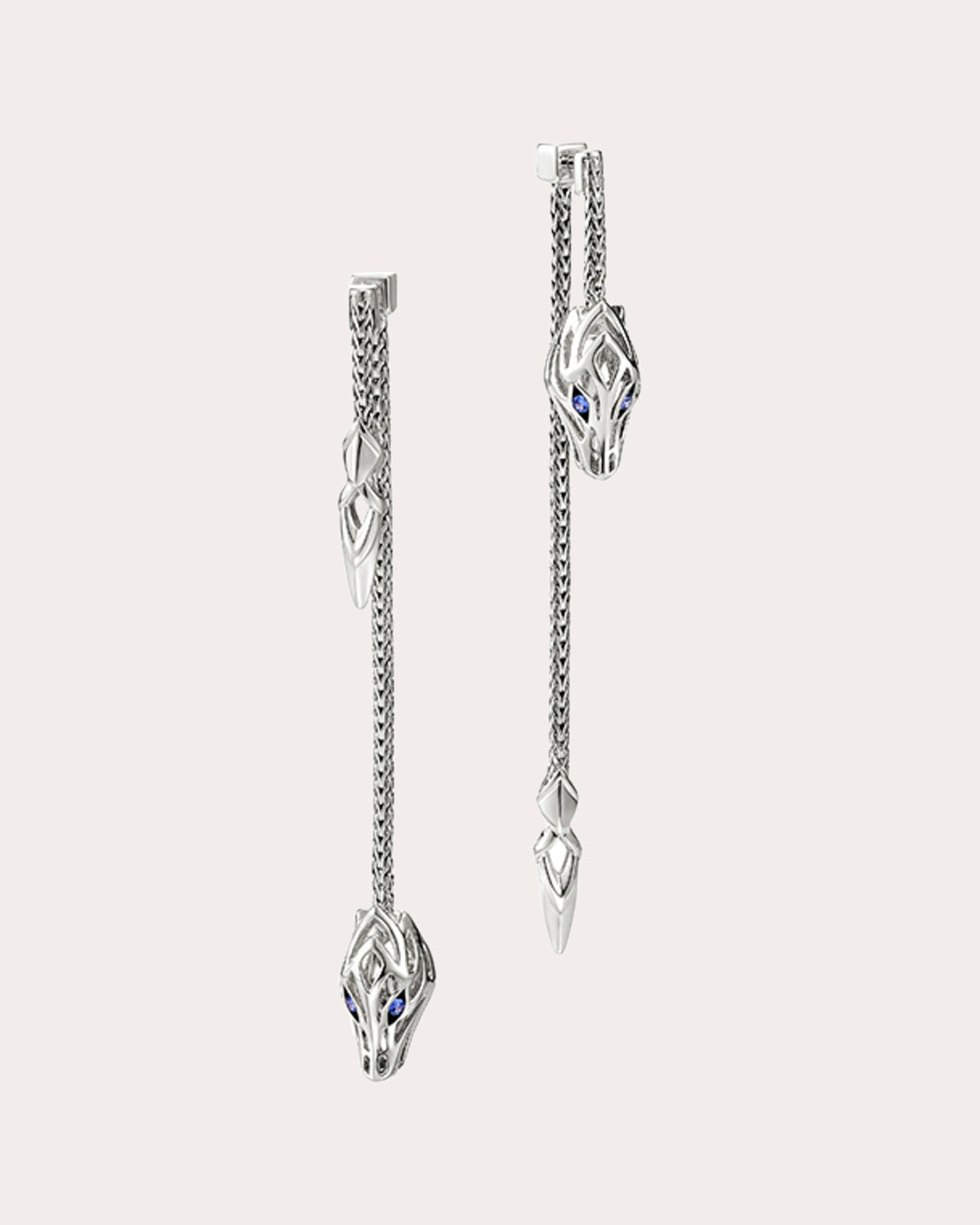 Blue Sapphire Naga Drop Earrings
