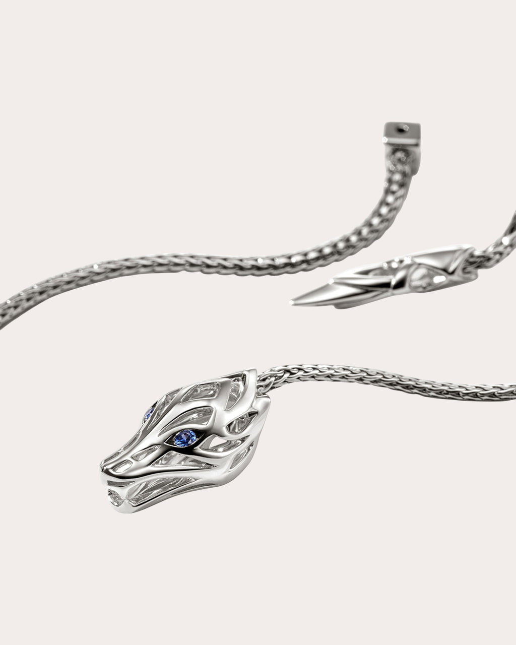 Blue Sapphire Naga Drop Earrings