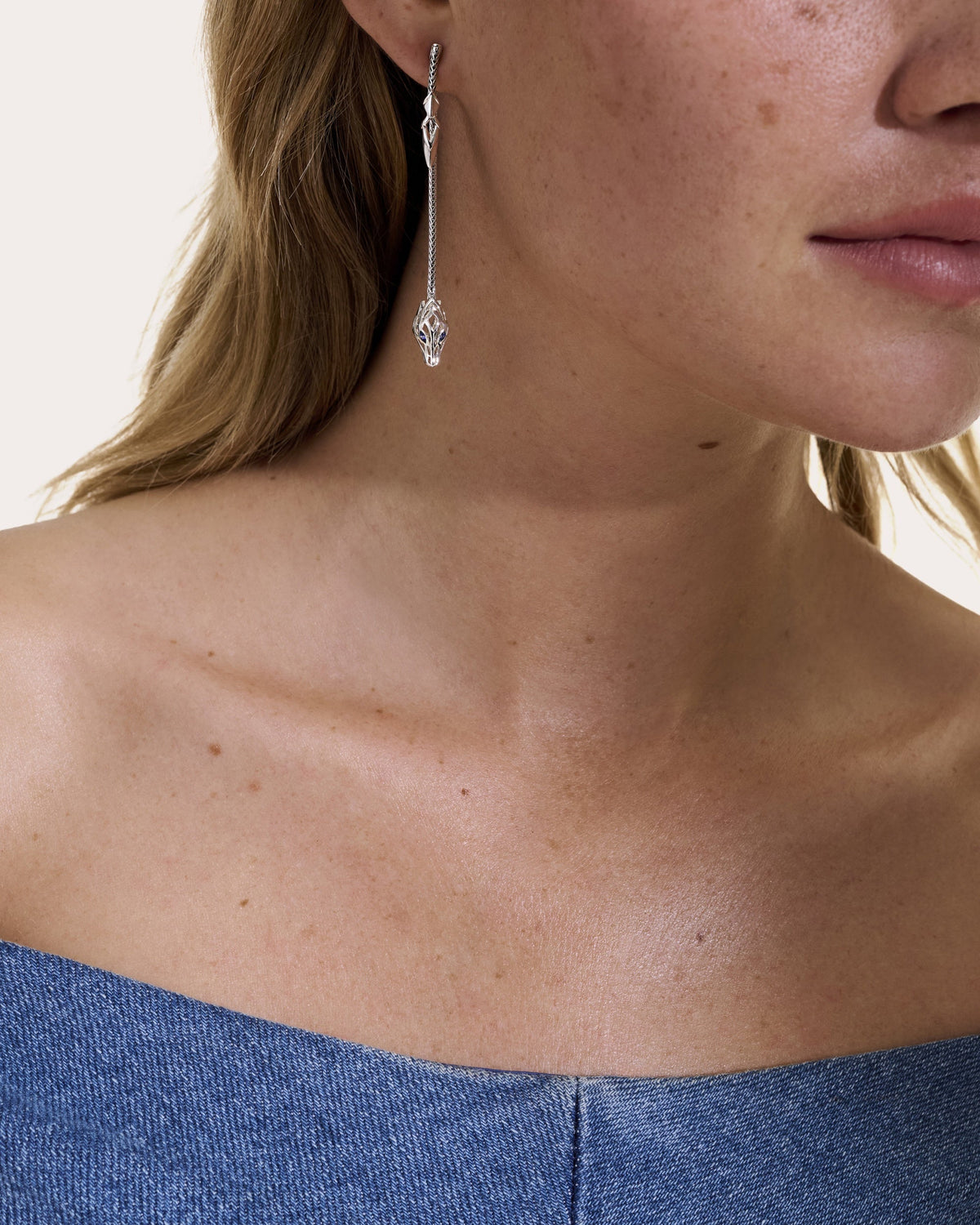 Blue Sapphire Naga Drop Earrings