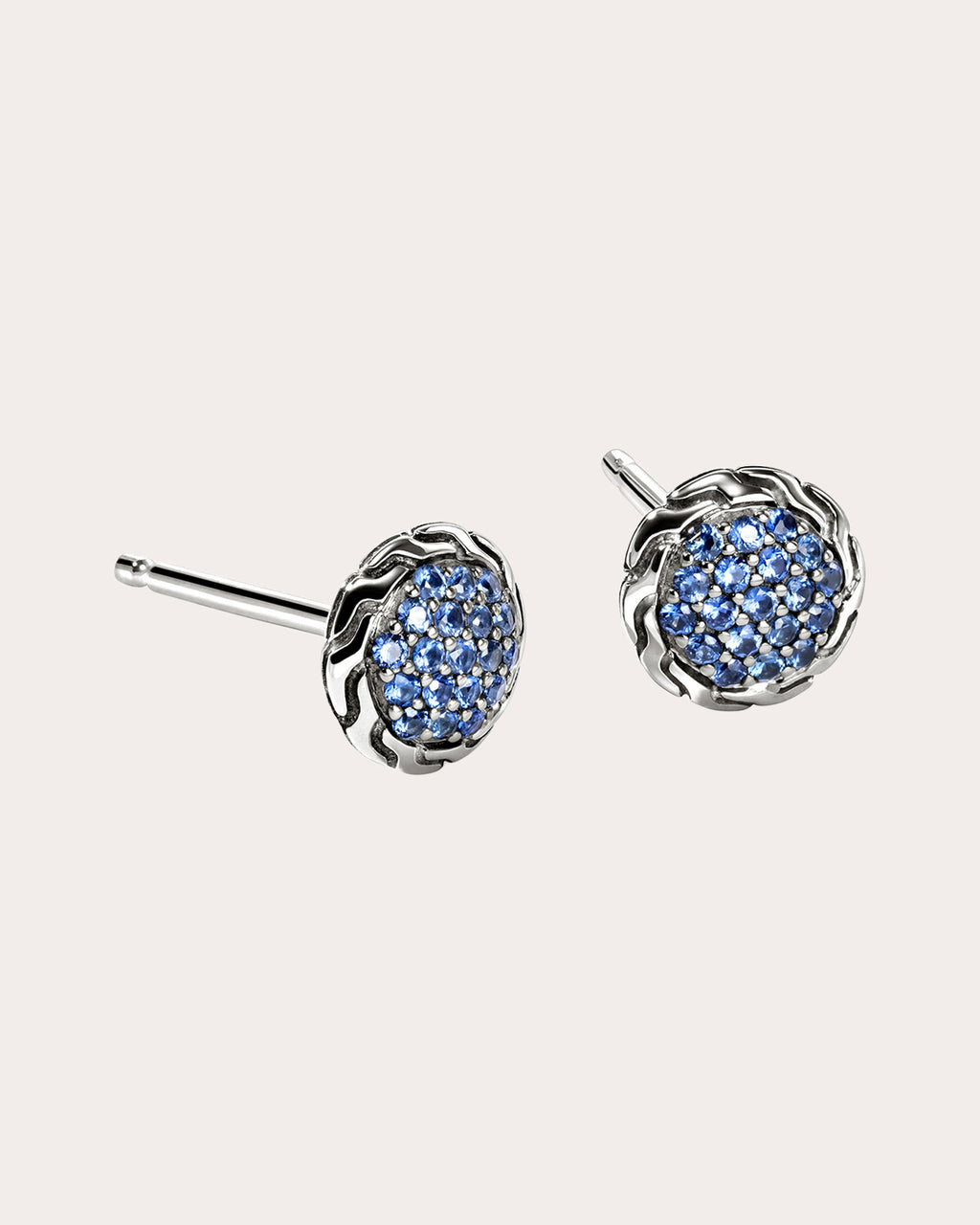 Blue Sapphire JH Essential Pavé Stud Earrings