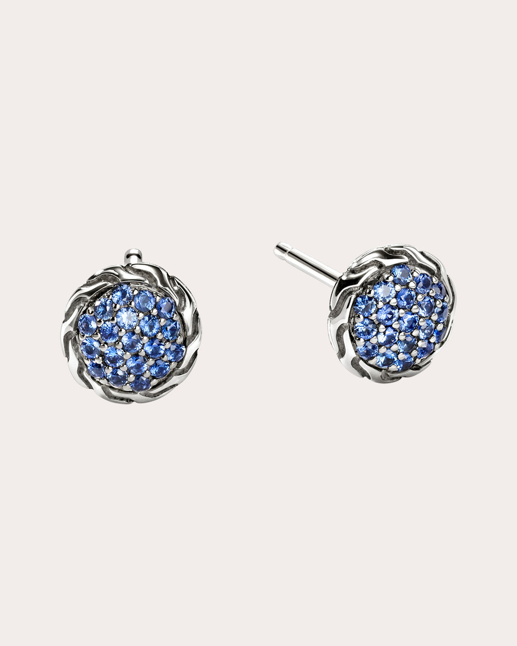 Blue Sapphire JH Essential Pavé Stud Earrings
