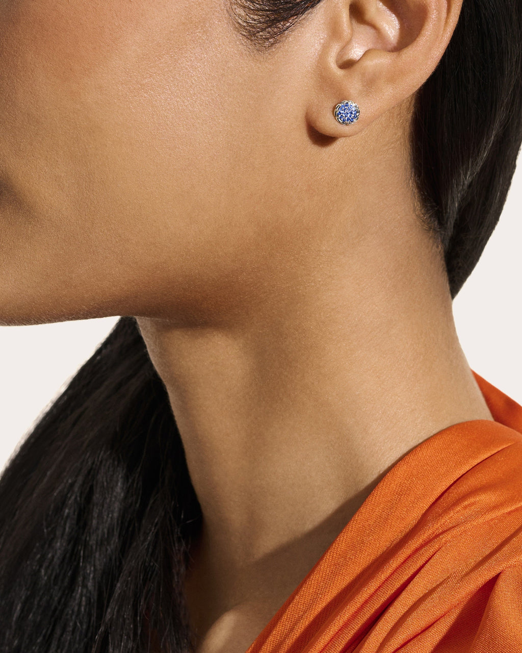 Blue Sapphire JH Essential Pavé Stud Earrings