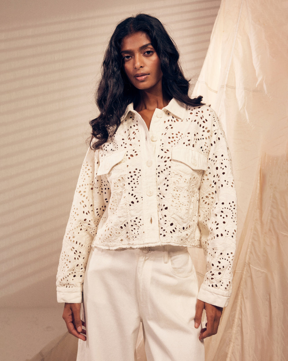 Liora Embroidered Twill Jacket