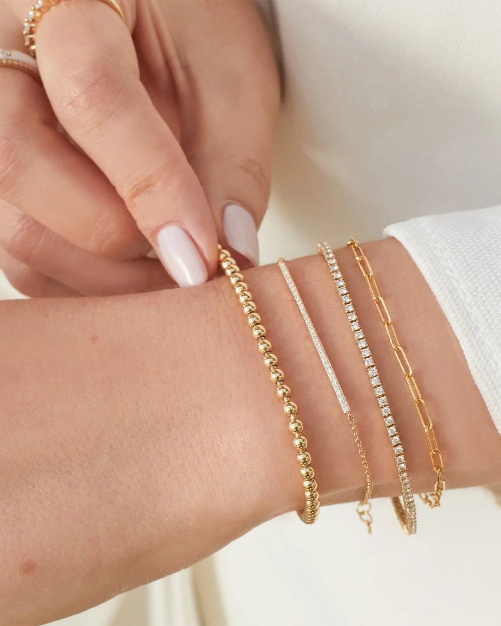 Diamond Bar Chain Bracelet