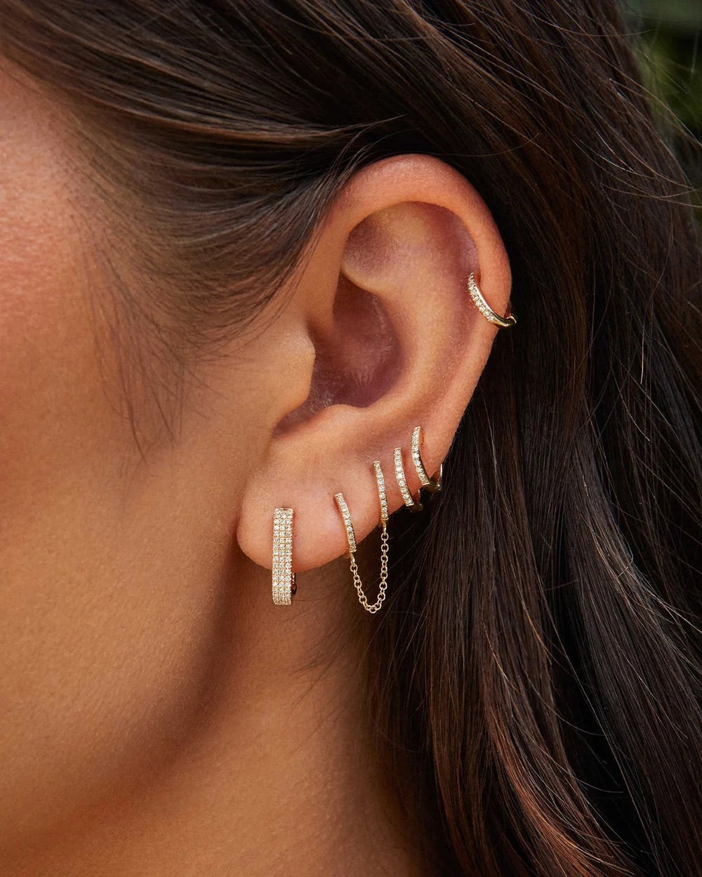 Diamond Mini Huggie Earrings