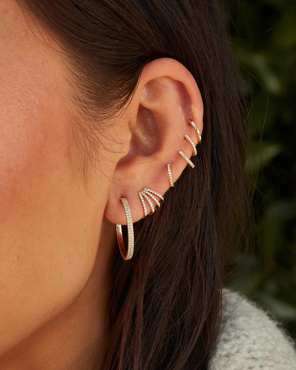 Diamond Multi Huggie Earring