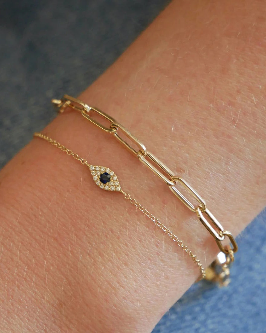 Diamond Evil Eye Chain Bracelet