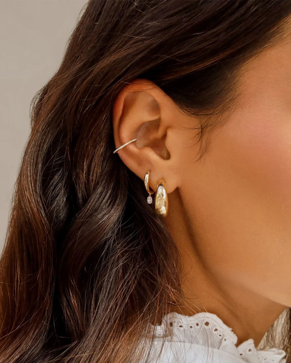 Diamond Large Single Ear Cuff