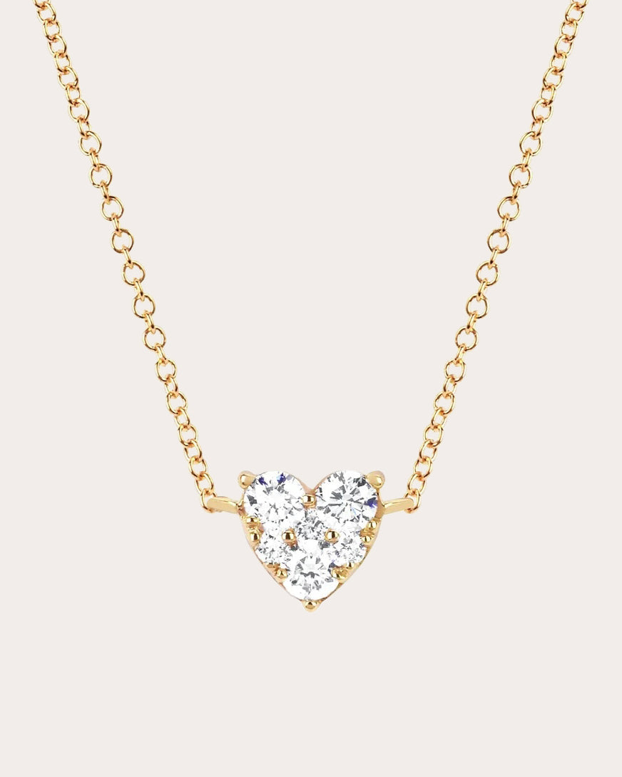 Diamond Full-Cut Heart Choker Necklace