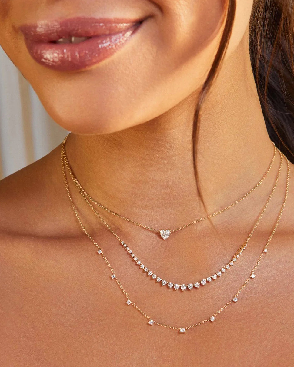 Diamond Full-Cut Heart Choker Necklace