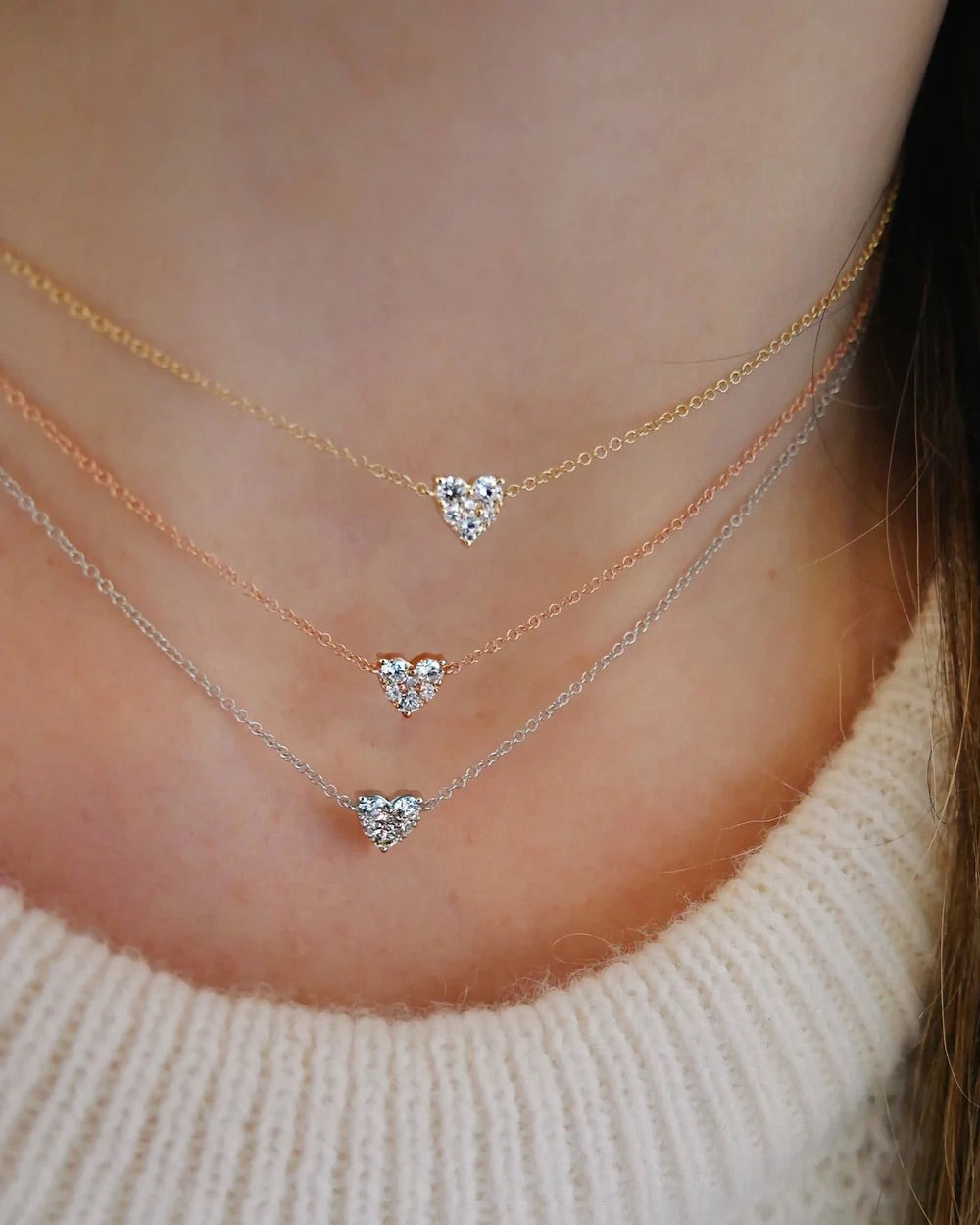 Diamond Full-Cut Heart Choker Necklace