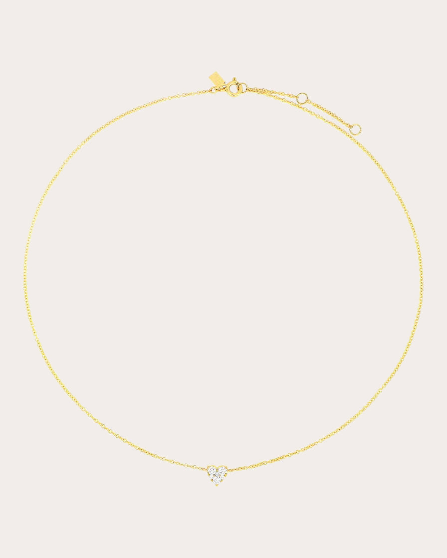 Diamond Full-Cut Heart Choker Necklace