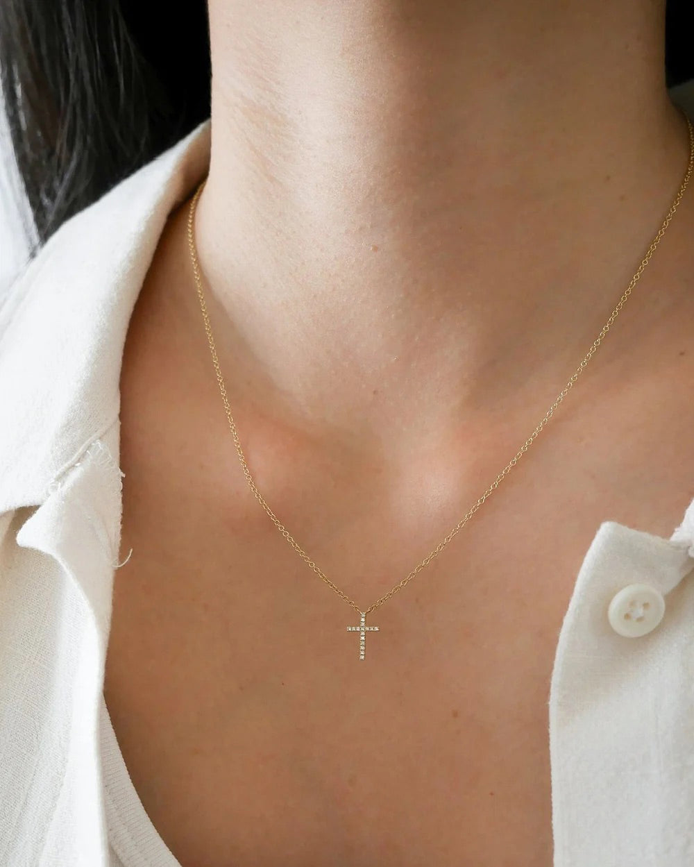Diamond Cross Pendant Necklace