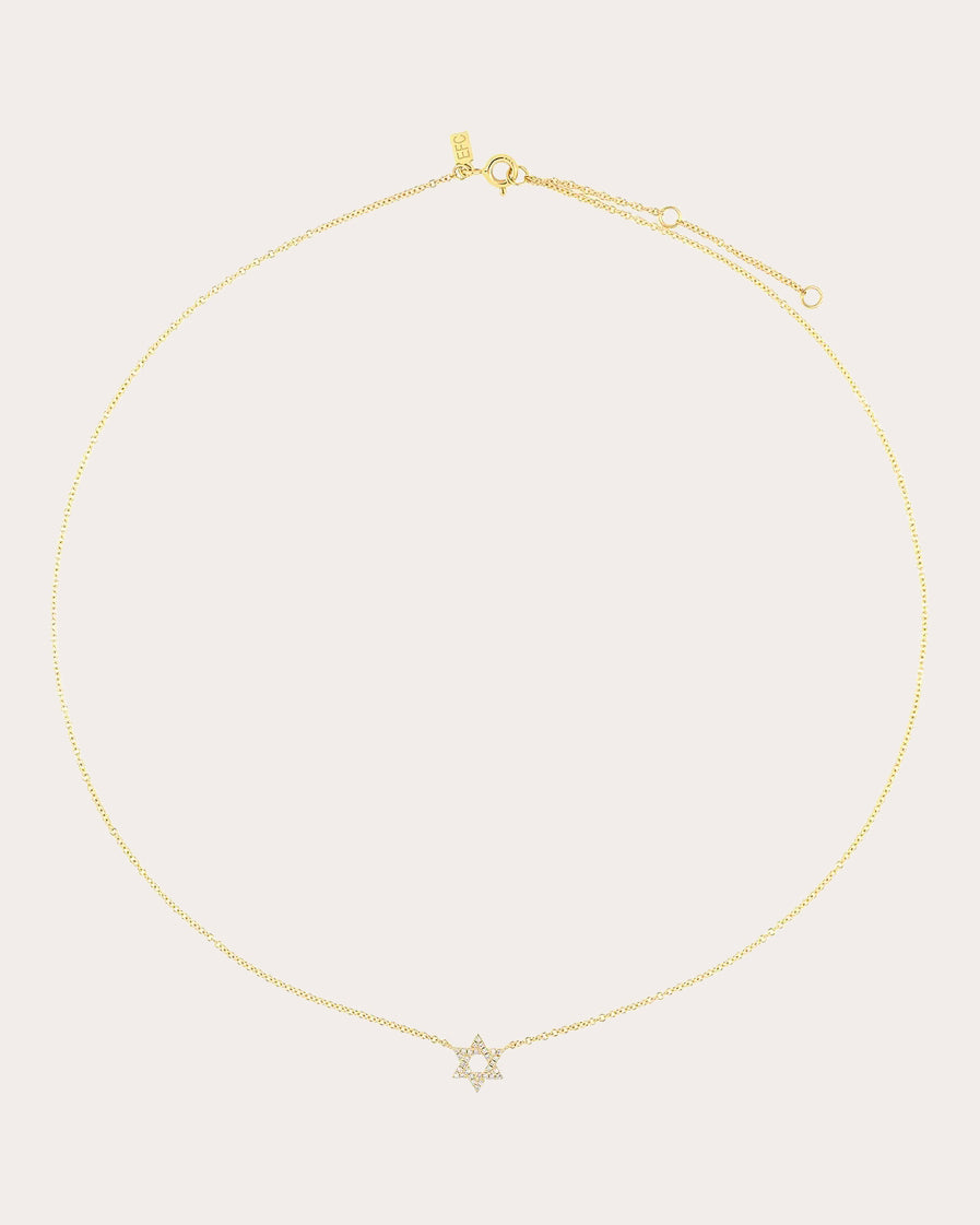 Diamond Star of David Pendant Necklace