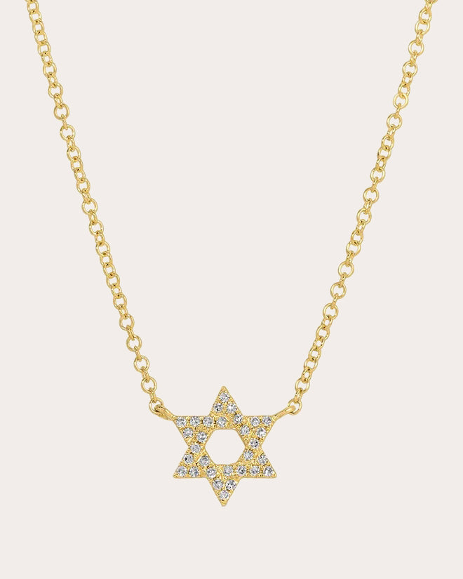 Diamond Star of David Pendant Necklace