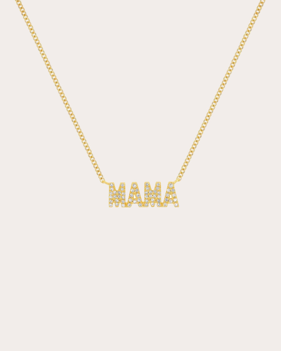 Diamond Mini 'Mama' Pendant Necklace