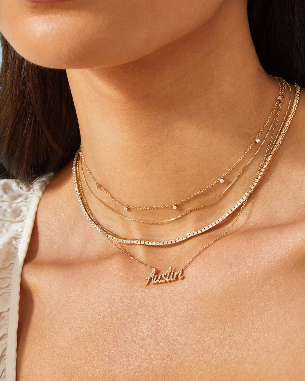 Diamond 7-Prong Station Necklace