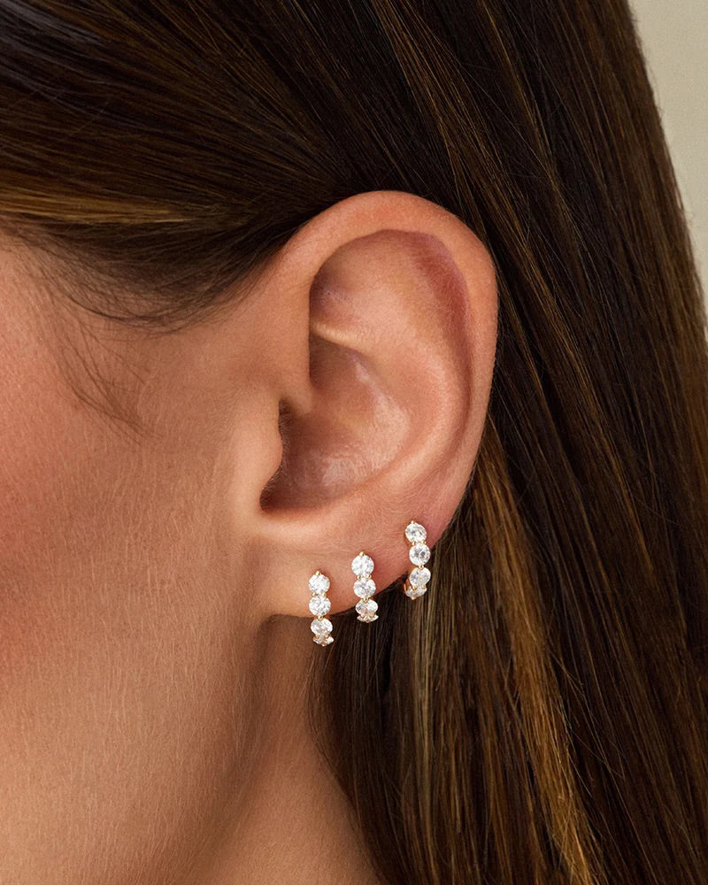 Diamond Jumbo Prong Mini Huggie Earrings
