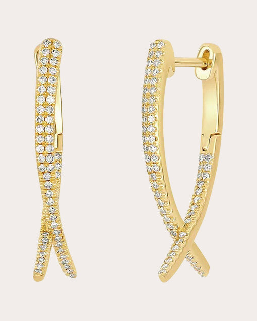 Diamond Loop Hoop Earrings