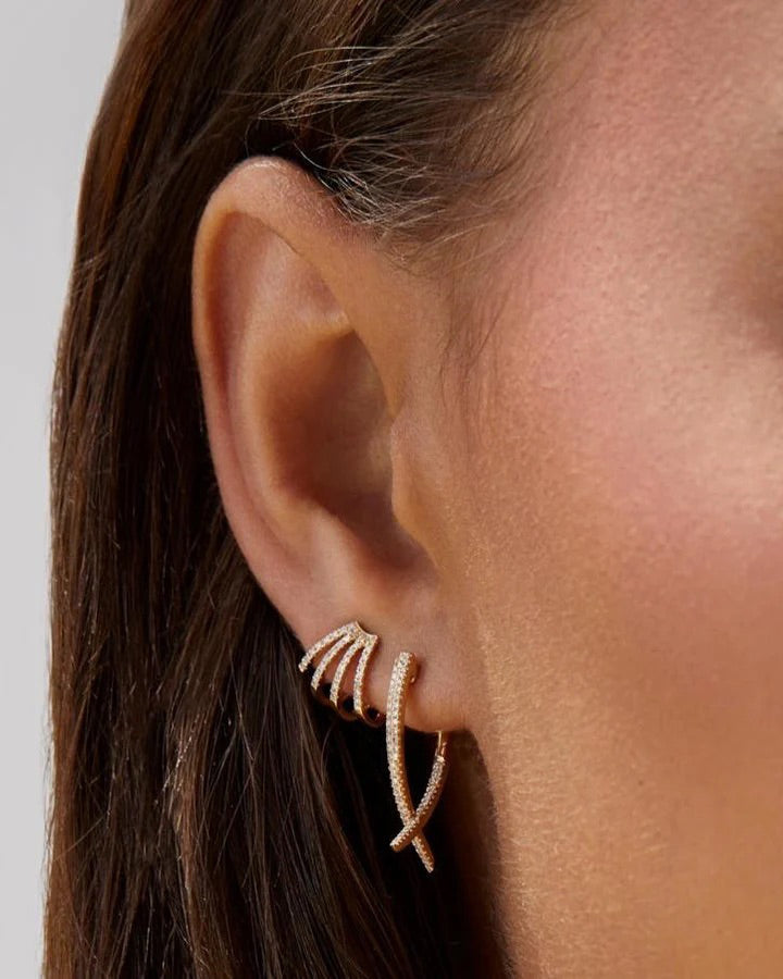 Diamond Loop Hoop Earrings