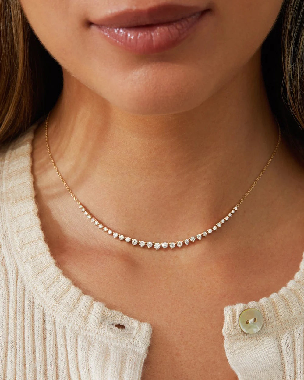 Diamond Graduated Segment Necklace