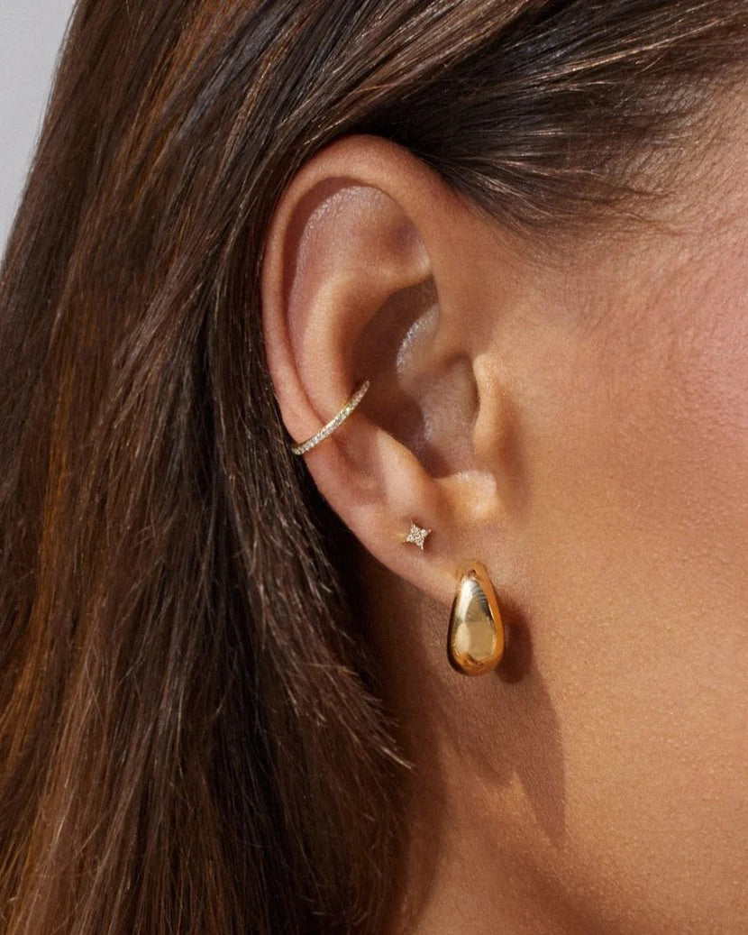 14k Gold Jumbo Dome Huggie Earrings
