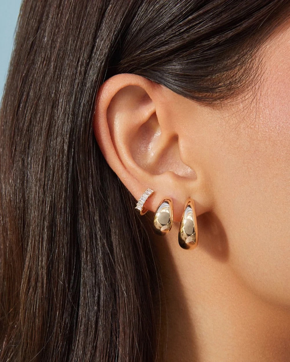 14k Gold Jumbo Dome Huggie Earrings