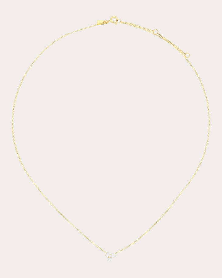 Diamond Triple Cluster Pendant Necklace
