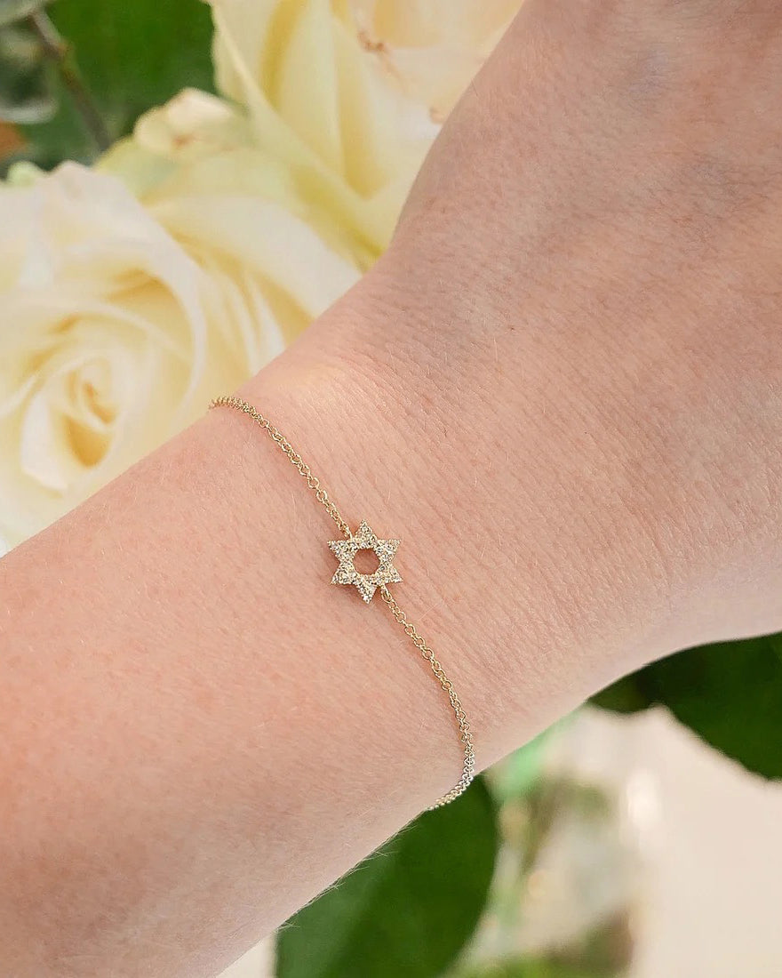 Diamond Star Of David Bracelet