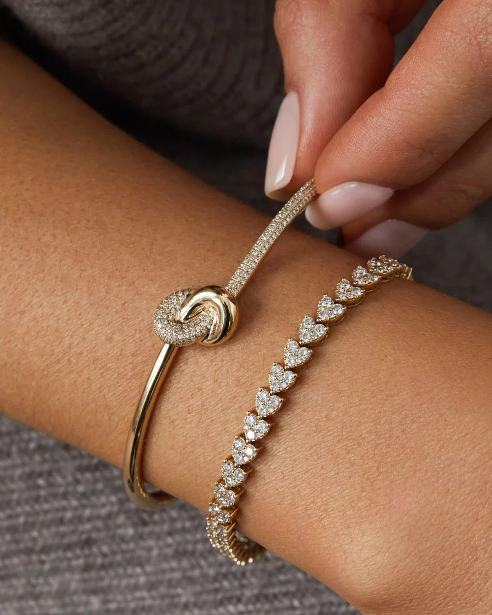 Diamond Jumbo Love Knot Bangle Bracelet