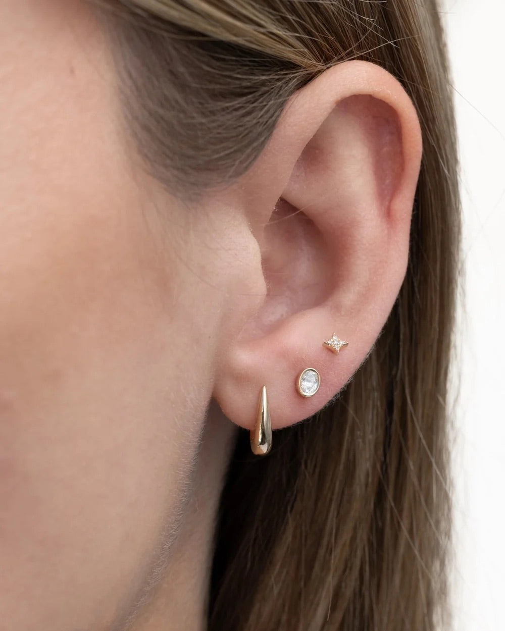 14k Gold Mini Maeve Huggie Earrings
