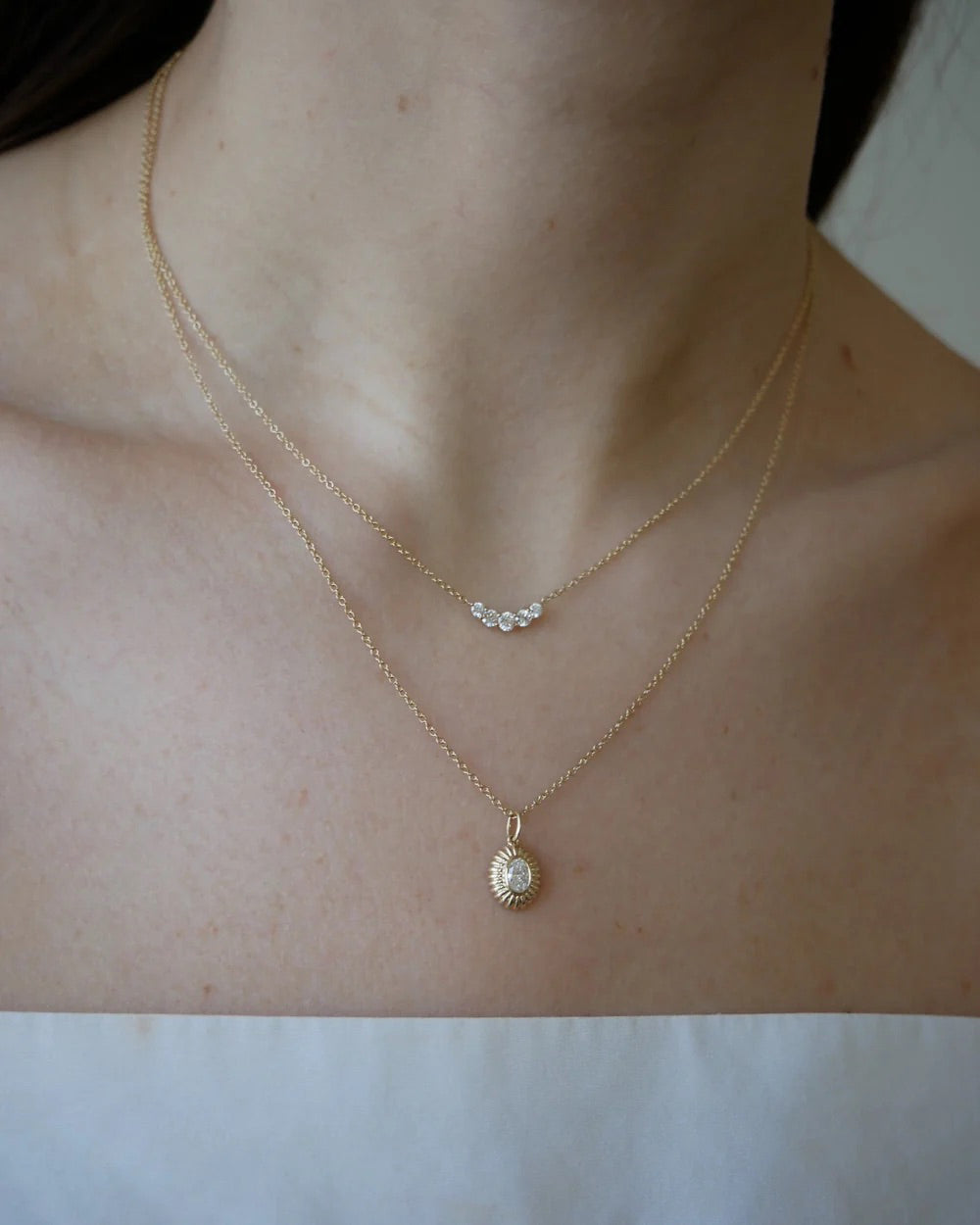 Diamond Graduated Arc Necklace
