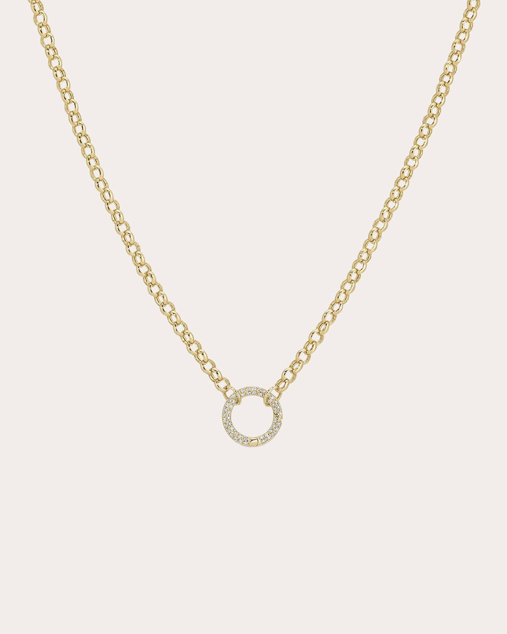 Diamond Rolo Chain Enhancer Pendant Necklace