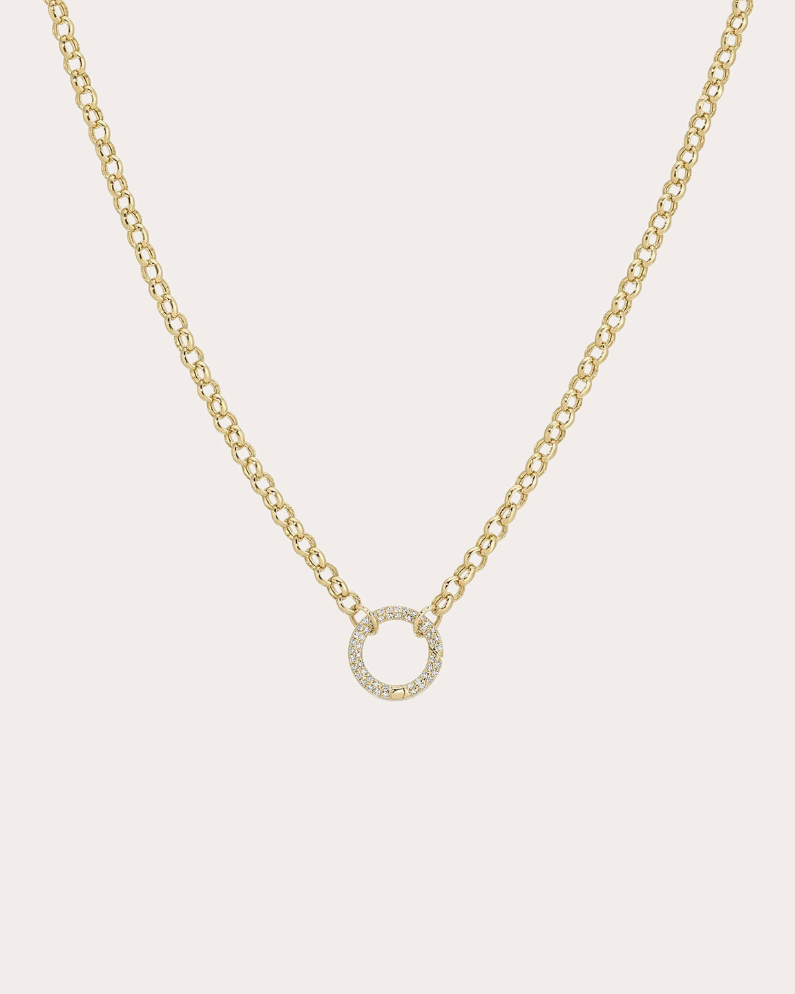 Diamond Rolo Chain Enhancer Pendant Necklace