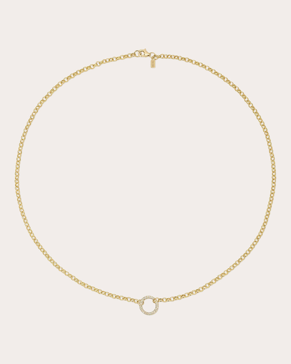 Diamond Rolo Chain Enhancer Pendant Necklace