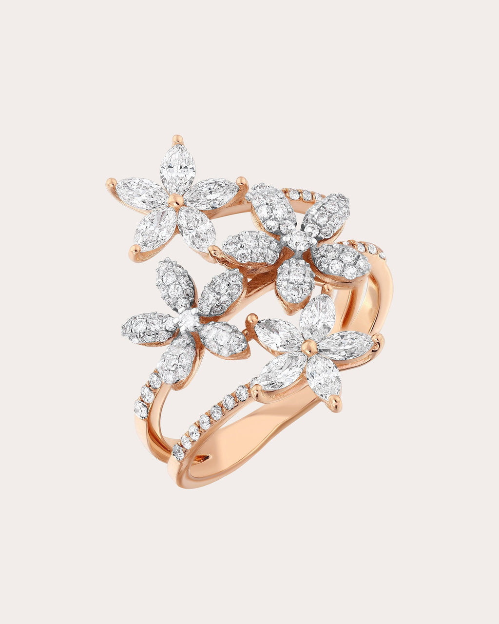 Diamond Apple Seed Allure Pavé Marquise Ring