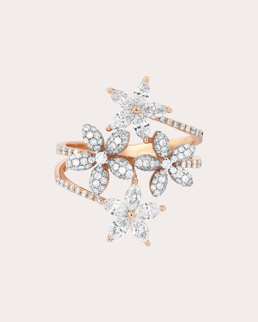 Diamond Apple Seed Allure Pavé Marquise Ring