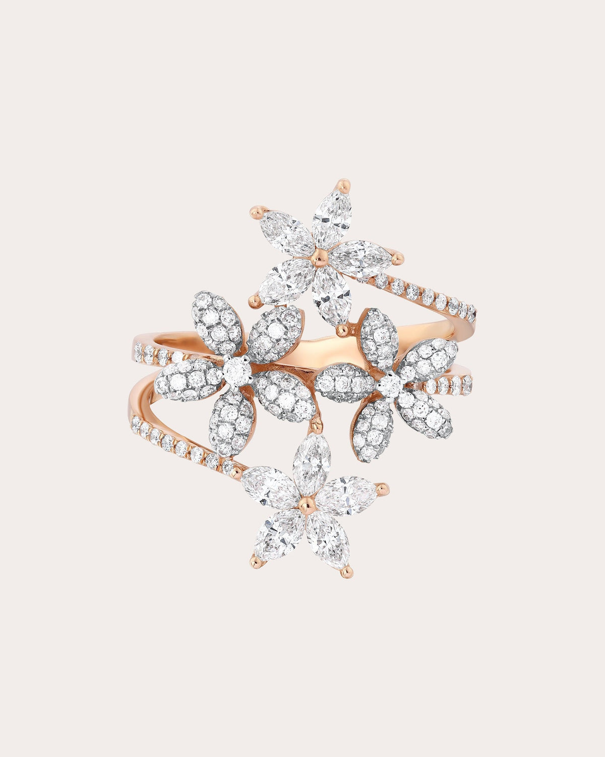 Diamond Apple Seed Allure Pavé Marquise Ring