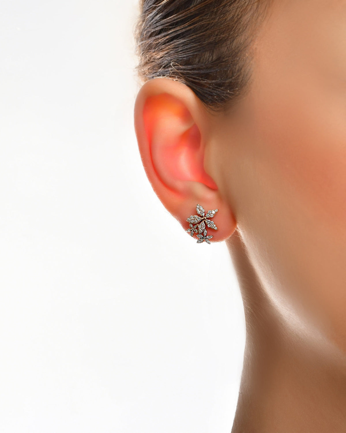 Diamond Apple Seed Tara Stud Earrings