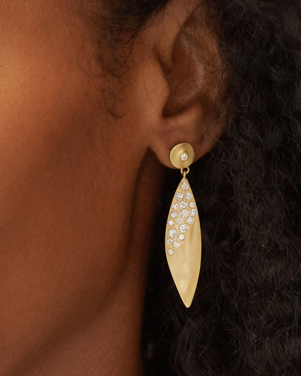 Diamond & 18k Gold Fairy Dust Wing Drop Earrings