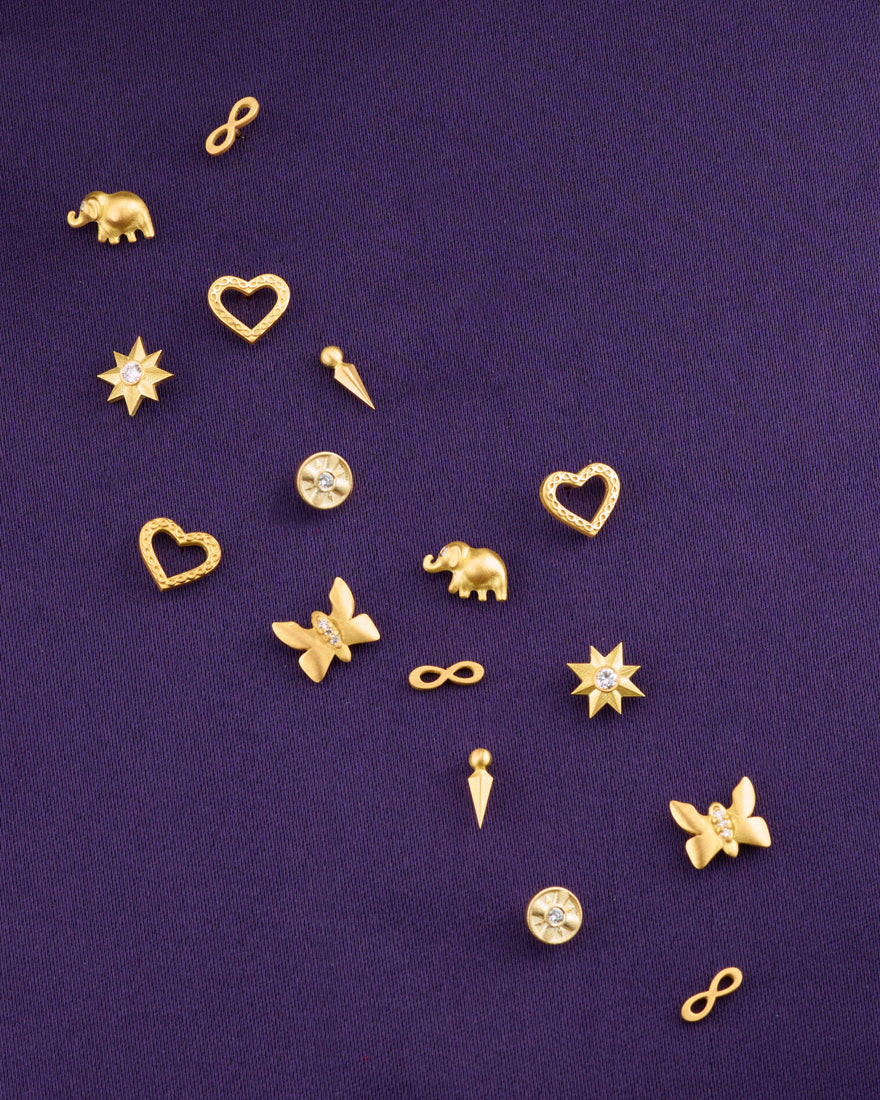 Diamond & 18k Gold Butterfly Stud Earrings