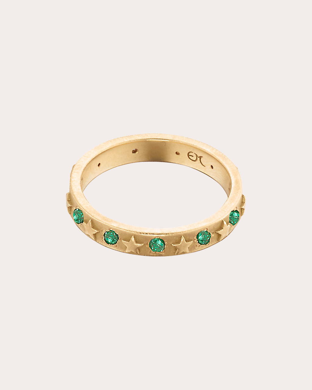 Emerald & 18k Gold Celestial Star Ring